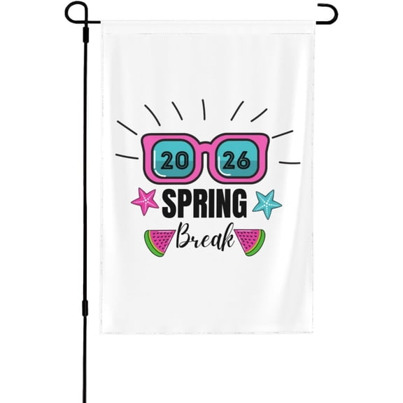 Spring Break Squad 2026 Summer Garden Flag 12x18 Inch Double Sided Decoration For Outside Yard Flags 28x40