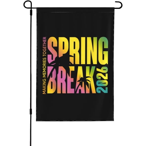 Spring Break Squad 2026 Summer Garden Flag 12x18 Inch Double Sided Decoration For Outside Yard Flags 28x40