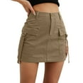 thumbnail image 1 of Spring Break Women Cargo Skirt Summer,GaThRRgYP Fashion Women Casual Buttocks Short Skirt Solid Work Skirt with Pocket, 1 of 6