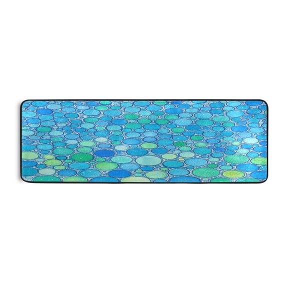 Spring Bubbles 72x24" Runner Rug, Non-Slip Memory Foam Cushion, Anti-Crease for Hallways and Bedrooms