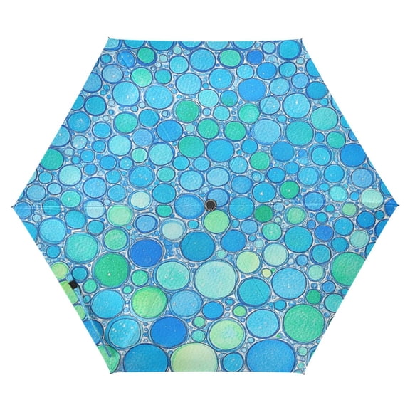 Spring Bubbles Folding Umbrella UV50+ Waterproof Sun Protection Auto Open Close Compact Fiberglass Frame