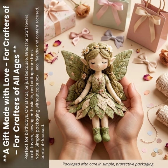 Spring Bud Fairy Patchwork DIY Kit, Embroidered Fabric Squares with Pastel Colors, Pre-Cut & Beginner-Friendly for Kids and Adults (Spring Bud)
