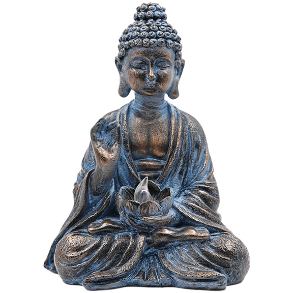 Spring Buddha Statue Art Craft with Solar Light Collectibles Centerpiece Artwork for Zen