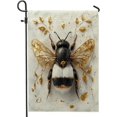 thumbnail image 1 of Spring Bumble Bees Garden Flags 12x18 Inch Double Sided for Outside, Luxury Relief Leaf Pattern Standard Canvas House Flags, Insect Front Yard Backyard Lawn Flags, 1 of 6