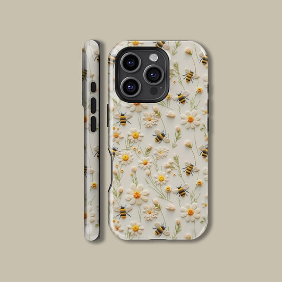 Spring Bumblebee Flower Case for iPhone Samsung Cute Insect