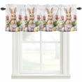 thumbnail image 1 of Spring Bunny Easter Valances for Windows Cute Cartoon Style Flower Rod Pocket Curtain Valance Window Treatment Short Curtains for Kitchen Living Room, 60"x14", 1 of 9