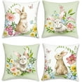 thumbnail image 1 of Spring Bunny Throw Pillow Covers 18x18 Set of 4 Rabbit Spring Decorative Pillows Case Soft Velvet Cushion Covers for Couch Sofa Patio Garden Spring Decor, 1 of 5