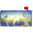 thumbnail image 1 of Spring Butterflies Hydrangeas Daisies Flowers Mailbox Cover Magnetic Mailbox Wraps Post Box Cover Décor 25.5x21 in, 1 of 7