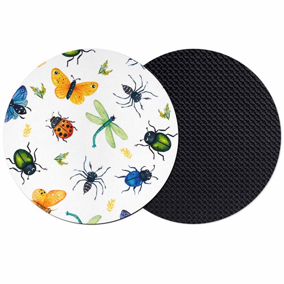 Spring Butterfly Dragonfly Coasters Set of 2, Absorbent Coasters for Drinks, Farmhouse Botanical Floral Coaster for Desk Coffee Table Protection, Home Decor House Warming Gifts 4"