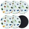 thumbnail image 1 of Spring Butterfly Dragonfly Coasters Set of 6, Absorbent Coasters for Drinks, Rustic Botanical Floral Teal Green Coaster for Desk Coffee Table Protection, Home Decor House Warming Gifts 4", 1 of 8