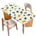 thumbnail image 1 of Spring Butterfly Dragonfly Table Cloths for 5 Foot Rectangle Tables, Beige Botanical Floral Rustic Patio Waterproof Elastic Fitted Tablecloths, Washable Rectangular Table Cover for Camping, 1 of 8