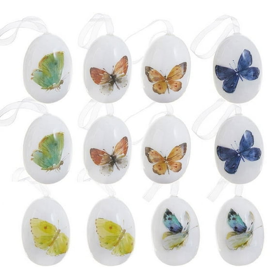 Spring Butterfly Egg Ornaments Bag of 12 Eggs Easter Spring Decor