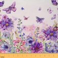 thumbnail image 1 of Spring Butterfly Fabric by The Yard,Floral Upholstery Fabric,Garden DIY Quilting Fabric by The Yard for Quilting Sewing,Watercolor Butterfly Decorative Fabric,2 Yards,Purple Pink, 1 of 5