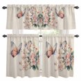 thumbnail image 1 of Spring Butterfly Kitchen Curtains Sets for Windows 36 Inch Length, Farmhouse Retro Botanical Flowers Rod Pocket Window Treatments Tier Curtains and Valances Set for Bedroom/Bathroom, 1 of 8