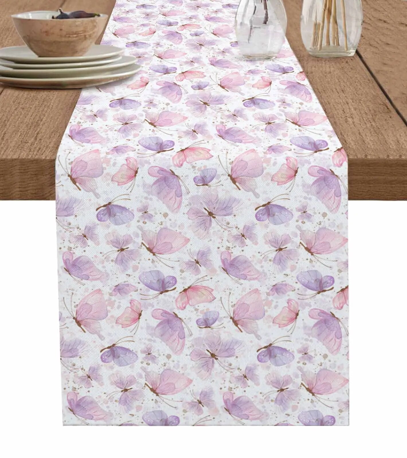 Spring Butterfly Watercolor Table Runner Wedding r Table Runner Holiday ...