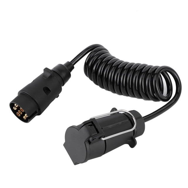 Trailer Plug Cable Protection Spring Cable, 7Pin Trailer Plug Socket Adapter Cable, 2m Trailer ...