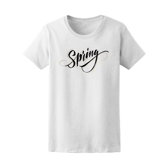 Spring Handwritten Lettering Beautiful Modern Calligraphy Isolated On Whit