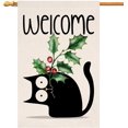 thumbnail image 1 of Spring Cat Tulip Garden Flag 12x18 Vertical Double Sided Welcome Easter Farmhouse Holiday Outside Decorations Burlap Yard Flag BW767, 1 of 6