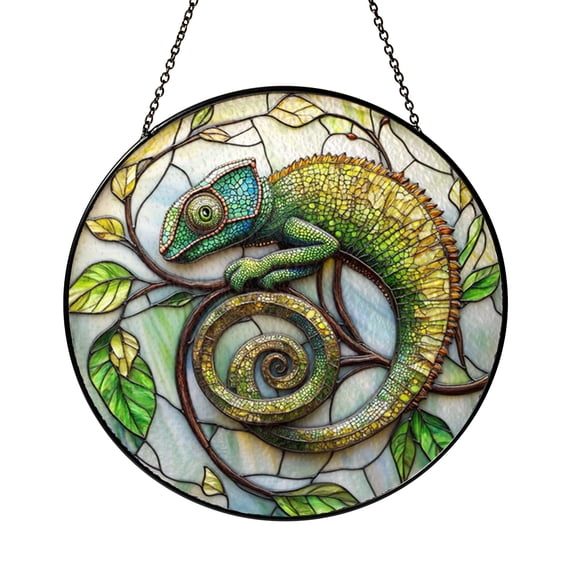 Spring Caterpillar Window Sun Catcher, Bright Stained Glass Style Hanging Decor, Playful Home Accent