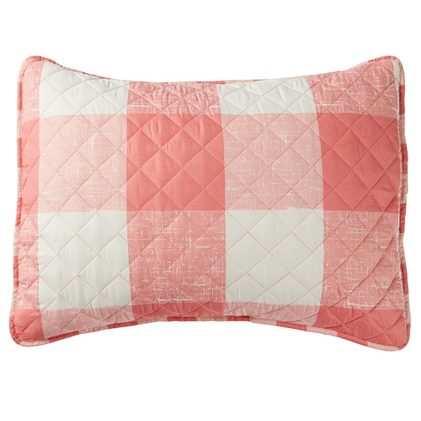 Spring Buffalo Check Tea Rose Polyester Sham