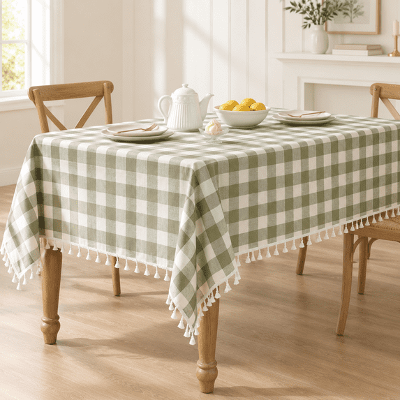 Spring Checkered Tablecloth Rectangle Washable Heavy Duty Plaid Table ...
