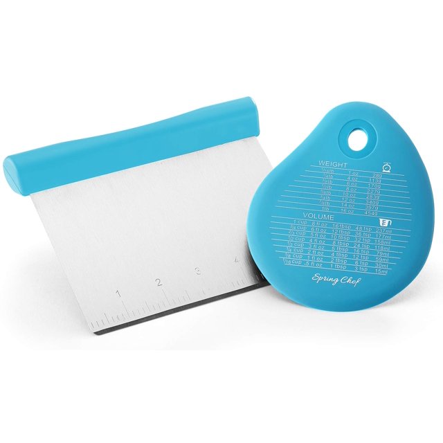 Spring Chef Bench Scraper Stainless Steel Dough Cutter with Bowl