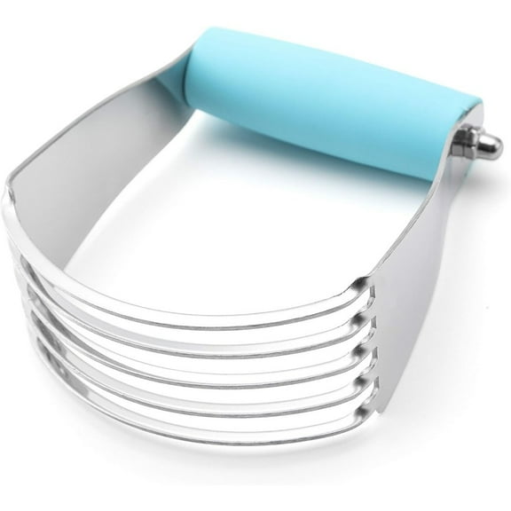 Spring Chef Dough Blender, Top Professional Pastry Cutter, Heavy Duty Baking Tool with Stainless Steel Blades, Medium Size, Aqua Sky