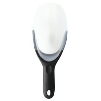 Spring Chef Magnetic Ice Scoop, Contoured Translucent Flexi-Plastic with Soft Grip Handle for Ice, Flour, Rice, Popcorn, Pet Food, Black