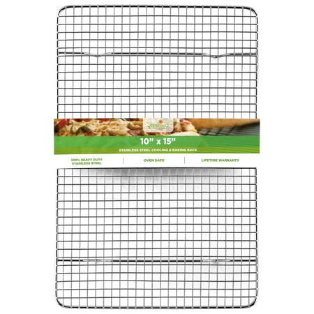 Spring Chef Oven Safe, Heavy Duty Stainless Steel Baking Rack & Cooling Rack, 10 x 15 inches Fits Jelly Roll Pan