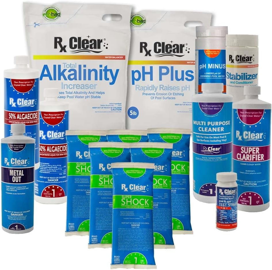 Spring Chemical Opening Pool Cleaning Kit For Swimming Pools Up To 15,000 Gallons Includes