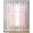 thumbnail image 1 of Spring Cherry Blossom Pink Petals Bedroom Sheer Window Curtains Living Room Tulle Curtains Voile Drapes for Hotel Kitchen, 1 of 5