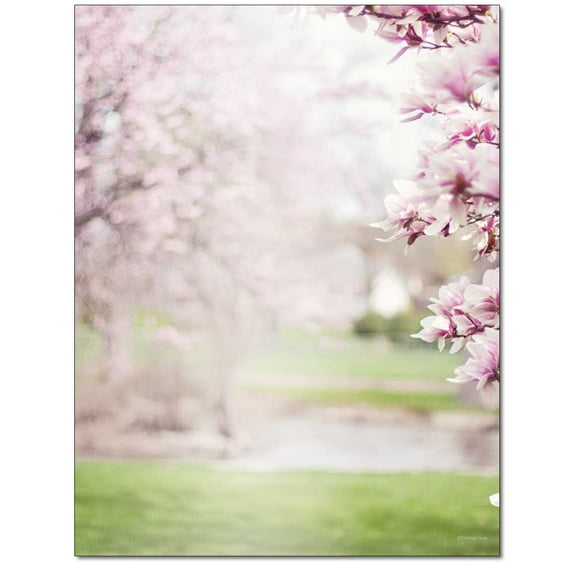 Spring Cherry Blossoms Inkjet & Printer Paper, 100 Sheets per Pack
