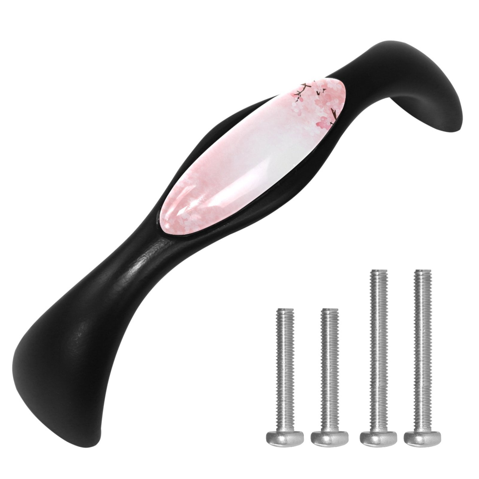 Spring Cherry Floral Kitchen Cabinet Pull Knobs Drawer Hardware Handles for Door,Dresser,Bathroom Decorative