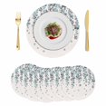 thumbnail image 1 of Spring Cherry Flowers Round 15 Inch Placemats Set of 6, Blue-green Gray Floral Blossom Beige HeatResistant Non Slip Place Mats for Dining Table, Wipeable Braided Kitchen Table Mats for Housewarming, 1 of 9