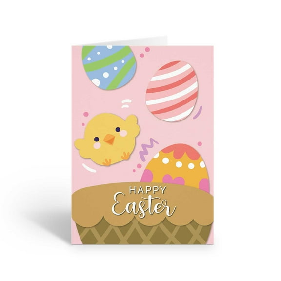 Spring Chick Happy Easter Day Cards - 12 Easter Day Cards & Envelopes - B18073