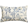thumbnail image 1 of Spring Chinoiserie Trees and Birds Blue and White Throw Pillow Cover, 12 x 20 Inch Grandmillennial Cushion Case Decoration for Sofa Couch Farmhouse, 1 of 6