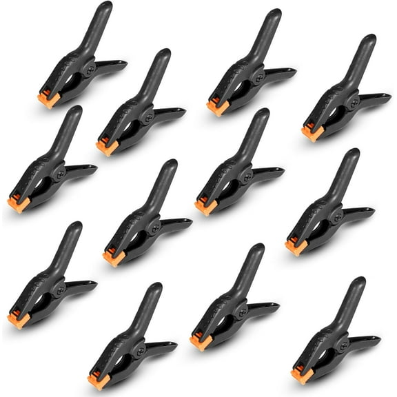 Spring Clamps 12 Pack, 3.5 inch Spring Clips for Crafts & Professional Backdrop Clips, Heavy Duty Plastic Clamps for Woodworking