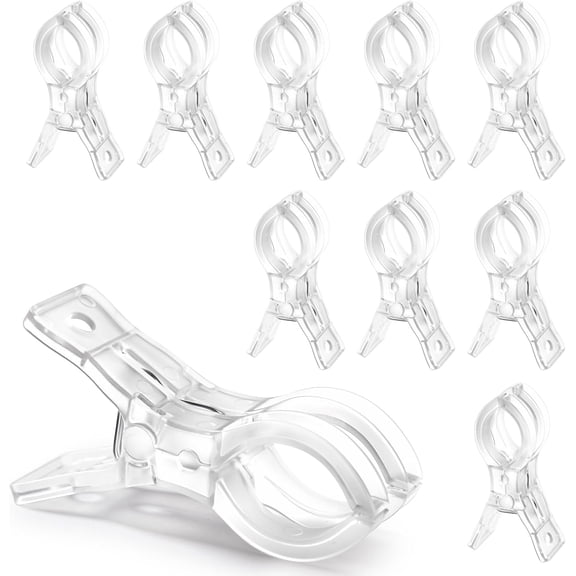 Spring Clamps, 3.5 Inch Clear Plastic Clips for Balloon Arch Backdrop Craft Decoration, Invisible Design, 10 Pcs