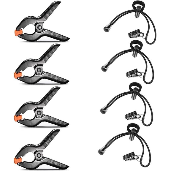 Spring Clamps Heavy Duty Clip For Muslin Backdrop, Photo Studio, Photography Backdrop(4 pcs, black)