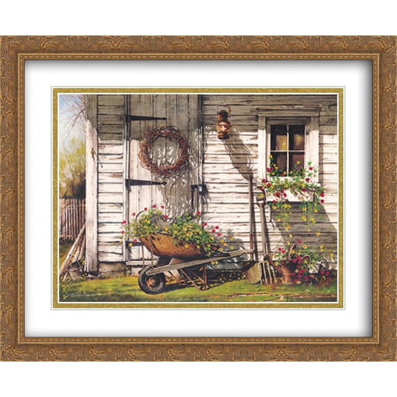 Spring Cleaning 2x Matted 28x22 Large Gold Ornate Framed Art Print by John Rossini