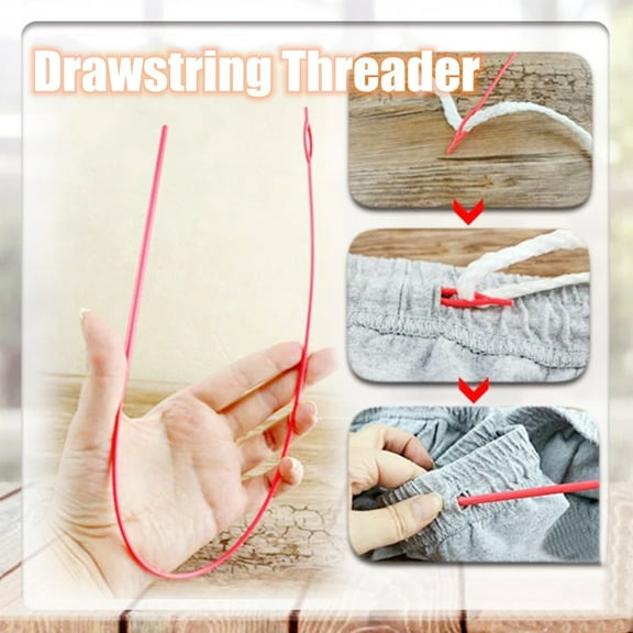 Spring Clearance！ 1x Needle Thread Waist Threader Wear Belt Band Elastic Rope Waistband Elastic Drawstring Rop Belt Tools & Home Improvement