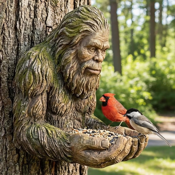 Spring Clearance! Easter Ape Tree Faces Decor Outdoor Bird Feeder Hanging - 8" Whimsical Garden Decoration - Wildlife Forest Guardian Style Garden Yard Art Decor - Easter Gifts for K*ids Women Men