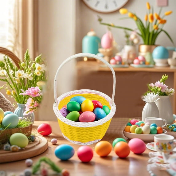 Spring Clearance! YZEGDCH Easter Bunny Basket Easter Basket with Handle Easter Decorations Easter Baskets for Bo*ys, Gi*rls, Tod*dler, Ba*by, In*fant Easter Gifts Basket Personalized