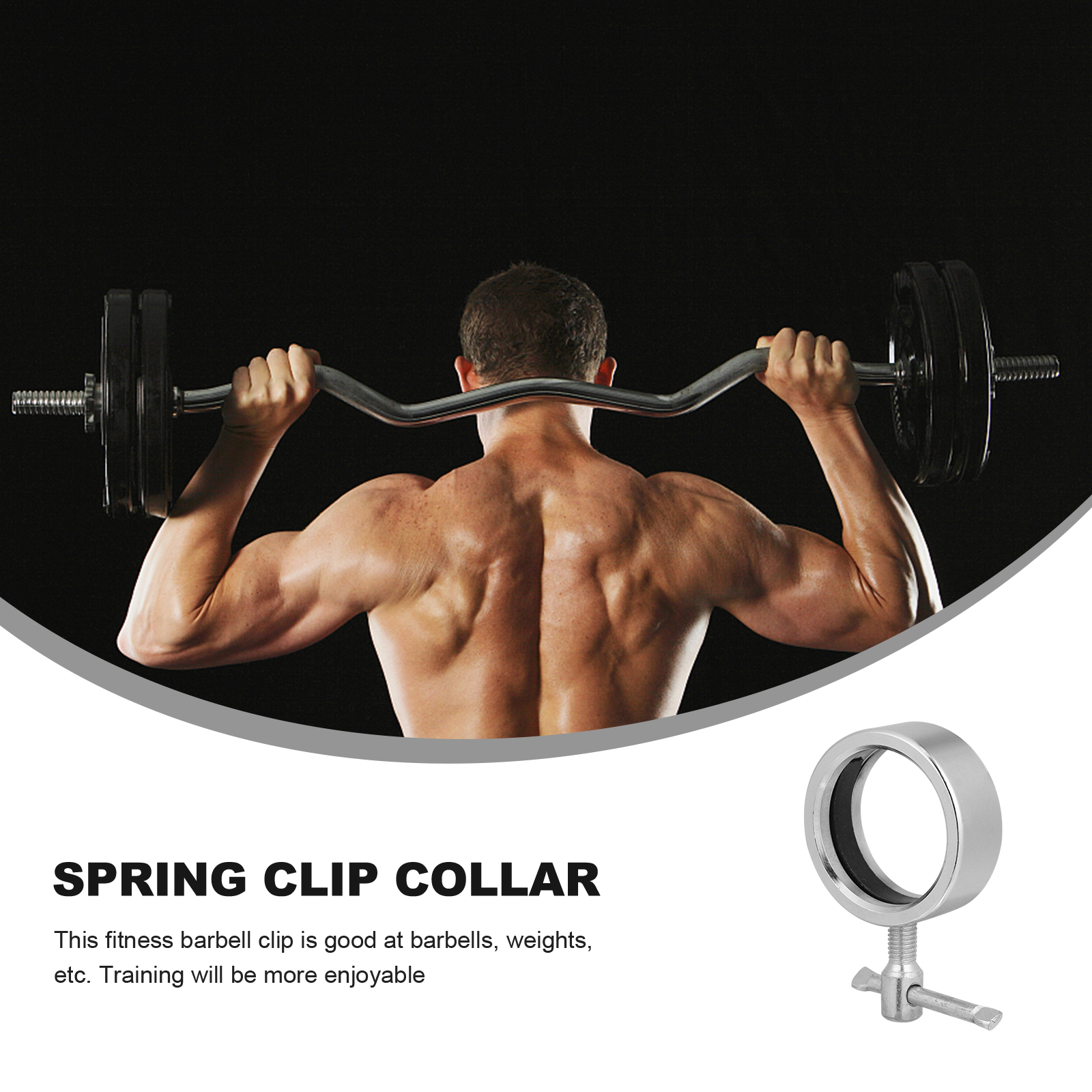 Spring Clip Collars Exercise Collars Barbell Clamps for Weight Bar (Silver)