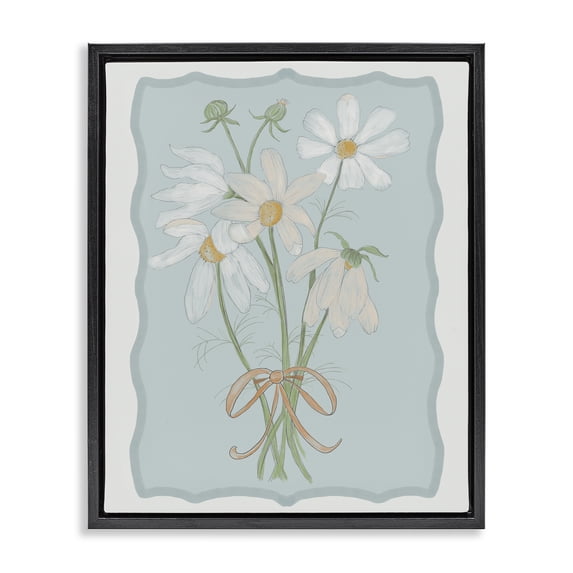 Stupell Industries French Country Spring Clippings Daisies Black Floating Frame Canvas Art, 25 x 31, by Leslie Hermosa
