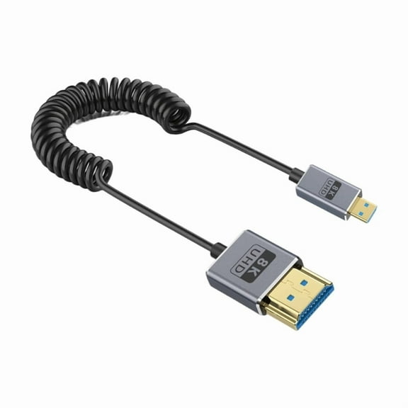 Spring Coaxial 8K Micro HDMI-compatible To HDMI-compatible Cable 2.1 Version With High Speed 48Gbps Support
