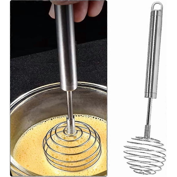 Spring Coil Hand Push Whisk,stainless Steel Eggs Beater Milk Whipper,manual Eggs