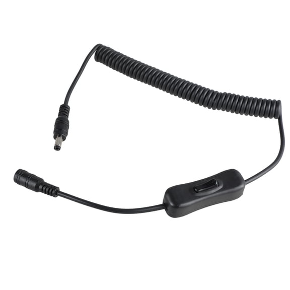 Spring Coiled Power Cord Wire 5.5x2.1mm Extension Cable Line with Switching Control Button for LED Lights Fan and Toy
