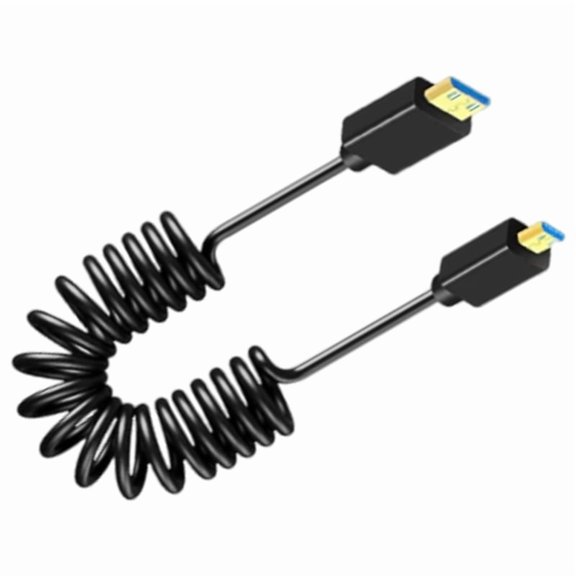 AOOOWER Spring Coiled UHD2.1 Cable 8K Support Wear Resistant Connector Line for Cameras Projectors TVs