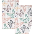 thumbnail image 1 of Spring Colored Butterflies Towels Set of 2, Super Soft Absorbent Hand Towel Cotton Bath Towels for Bathroom Hotel Kitchen Spa Gym 16 X 28 Inches Washcloths, 1 of 7